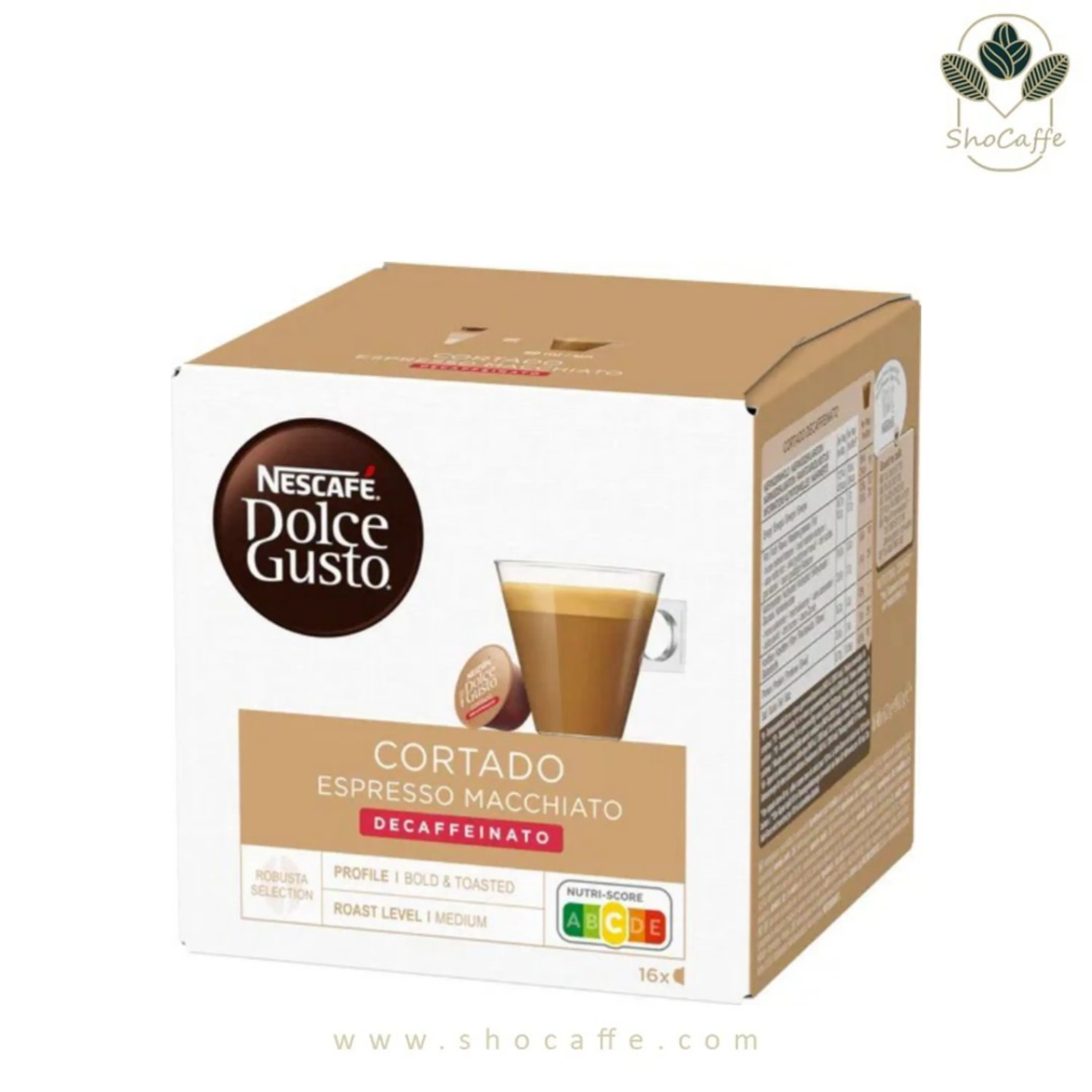 کپسول قهوه دولچه گوستو مدل کورتادو بدون کافئین Cortado Decaffeinato